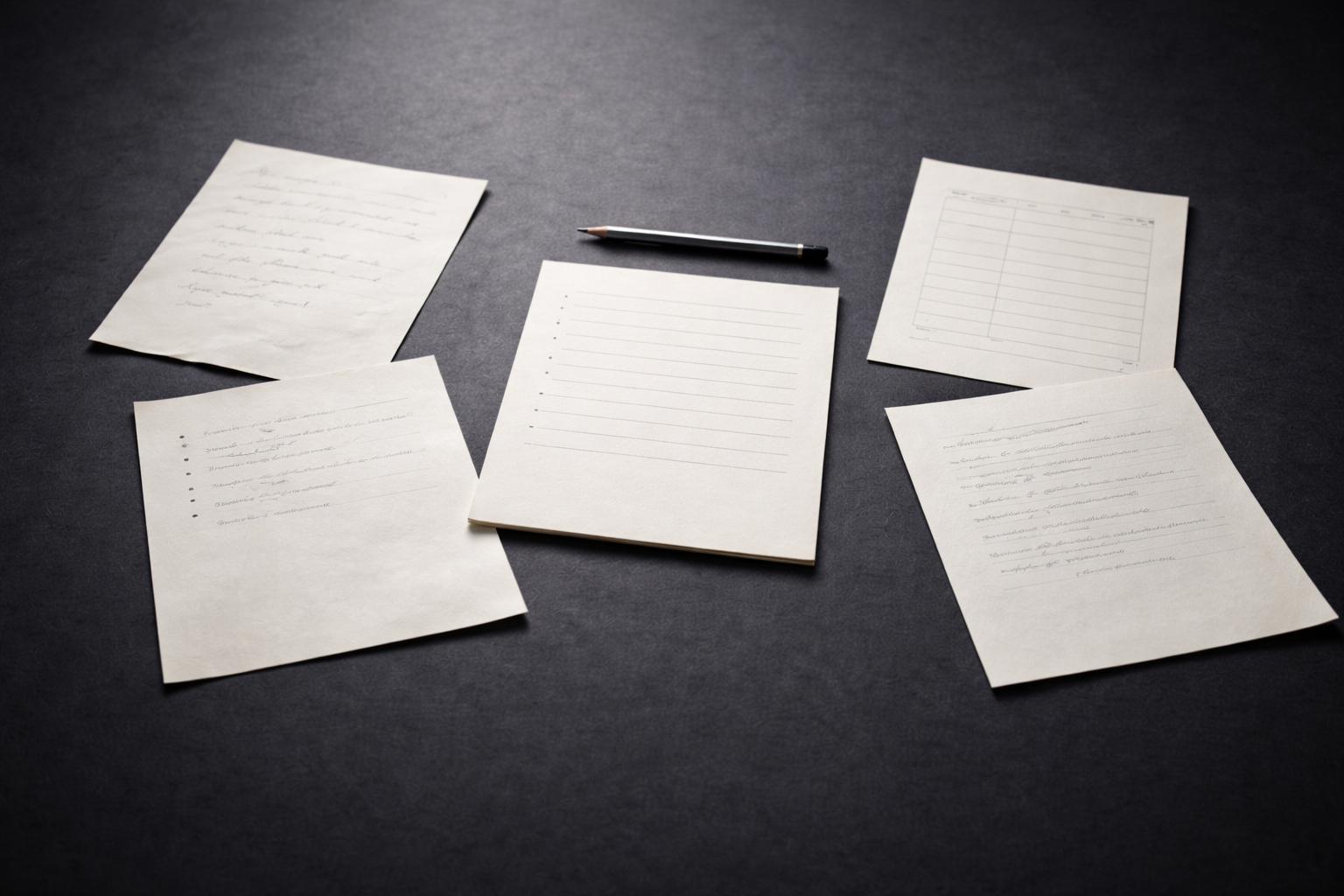 1-4 Organized workspace with papers and pencil Organized workspace with papers and pencil.png