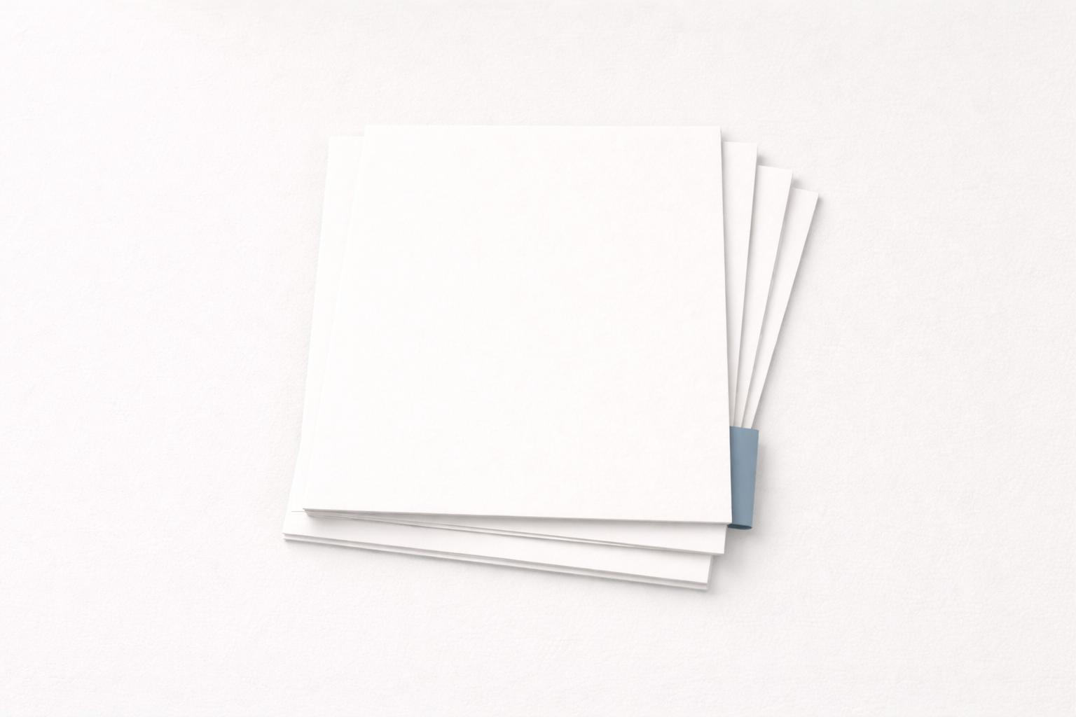 Minimalistic Paper Stack with Blue Accent