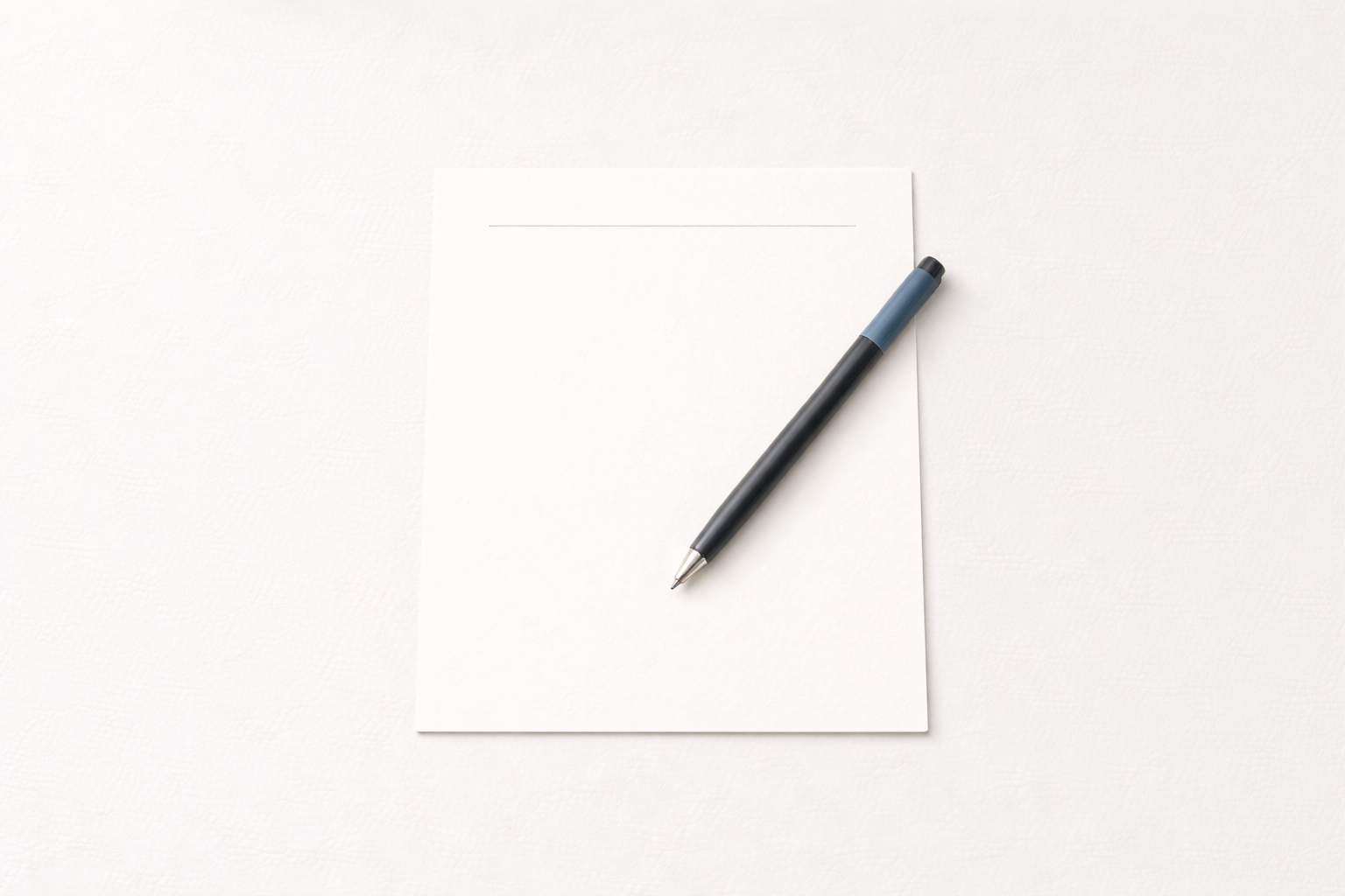 Sleek Pen on Minimal Paper Surface