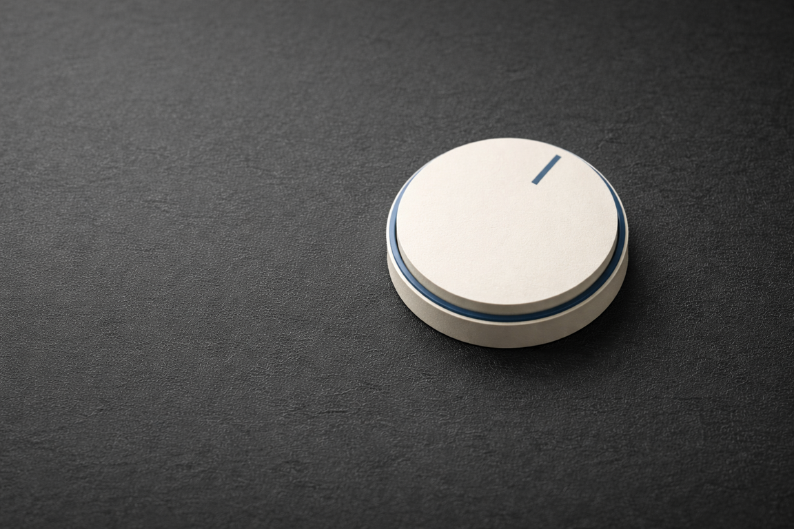 Ivory dial on textured surface