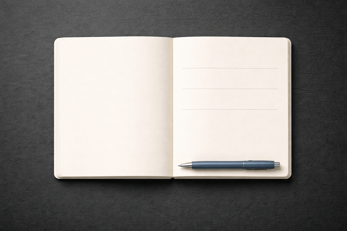 3-8 Minimalistic notebook on sleek desk_2 Minimalistic notebook on sleek desk